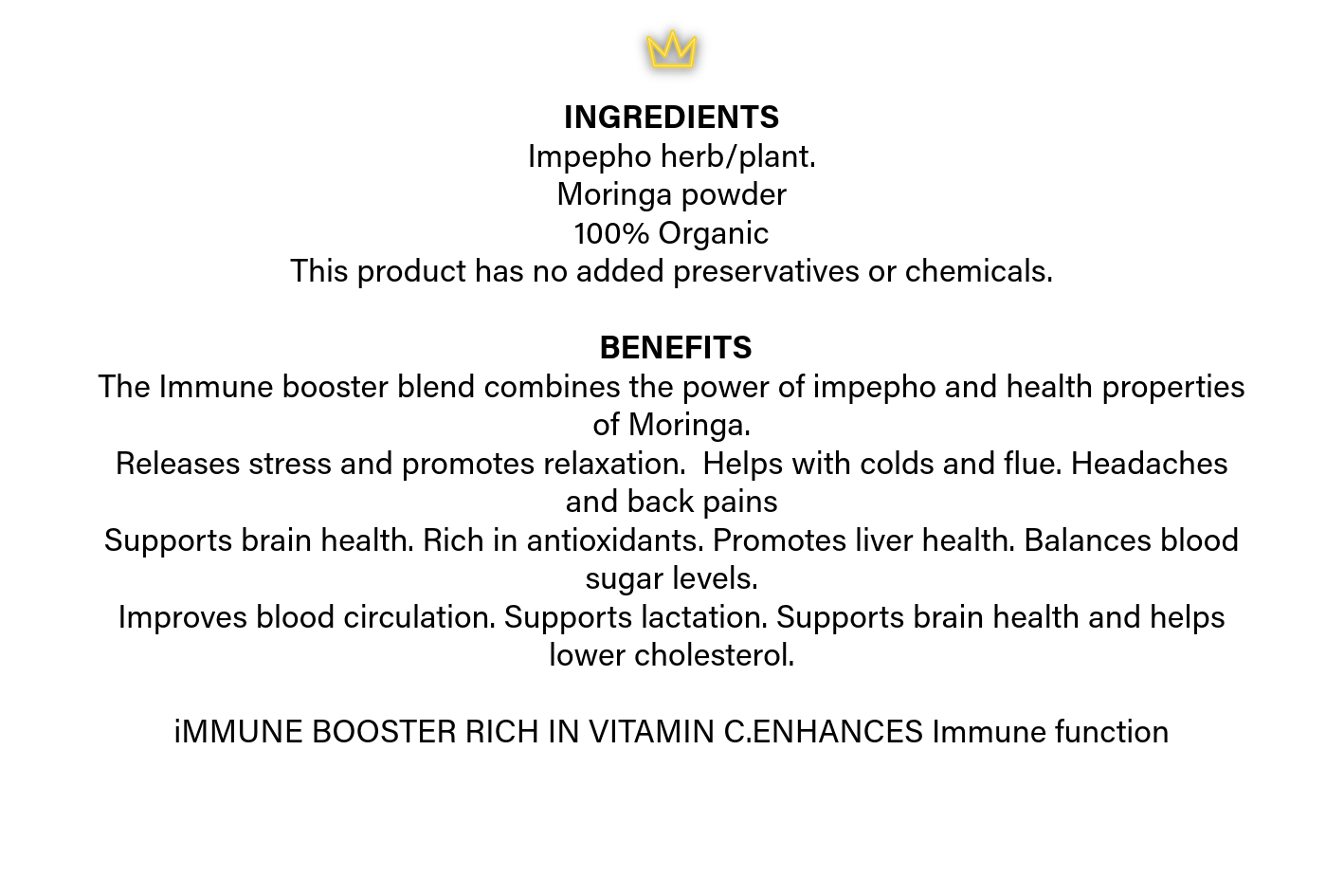 eMakhosini Impepho tea - IMMUNE BOOSTER